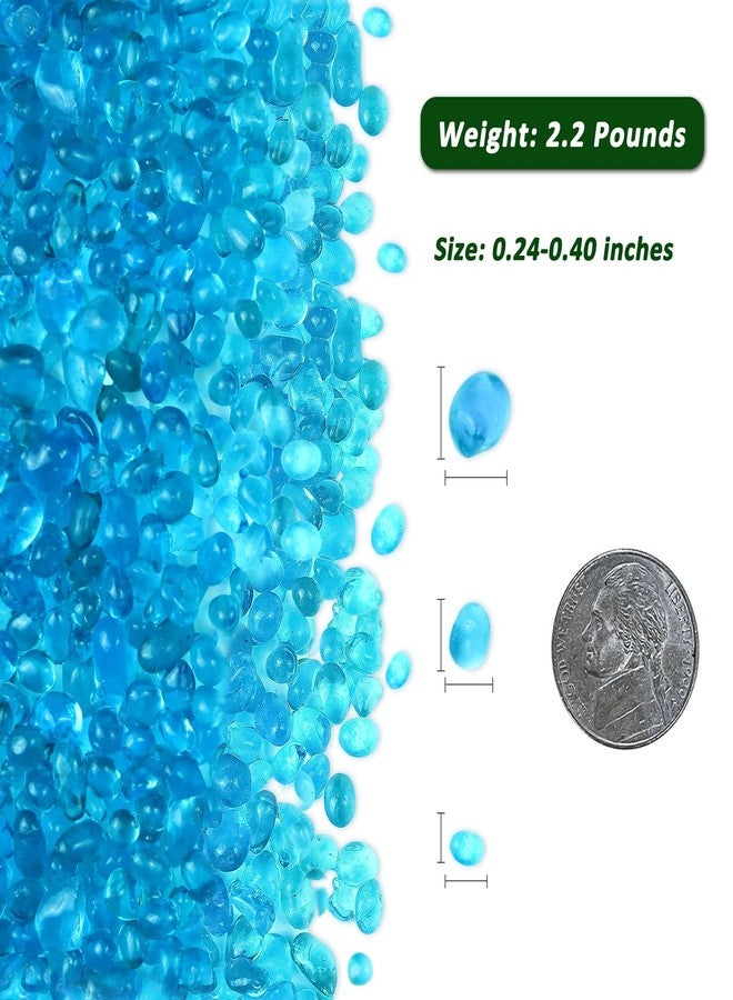 BXI 2.2 Lbs Small Aquarium Substrate Gravel Sand, Polished Smooth Fish Tank Gravel, Colorfast Uncoated Vibrant Blue Sea Glass, Decorative Stones for Vase Fillers, Fairy Garden, Potted Plants - Image 2